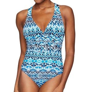 La Blanca Women's Multi Strap Cross Back One Piece Swimsuit (Size: 22)